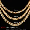 Mens Diamond Iced Out Tennis Chain Halsband Silver Rose Gold Chains Hip Hop Moissanite Chain Halsband smycken 3mm 4mm 5mm