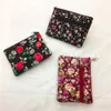 7styles Floral Children Girl Wallet Coins Double Zipper Pouch Women Coin Purse Female Key Card Holder bag party favor gift FFA2754-1