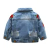 Jackets Teenmiro Denim Jackets for Girls Coats Kids Flower Embroidery Children Outerwear Spring Autumn Toddler Girl Hole Jeans Clothes