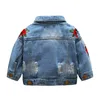 Teenmiro Denim Jackets for Girls Coats Kids Flower Embroidery Children Outerwear Spring Autumn Toddler Girl Hole Jeans Clothes