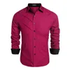 Forma-Men Shirts Luxo Vestido Suit camisas à moda Splice Algodão shirt de manga comprida Tops Homens Clothings Plus Size 1092