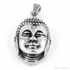 Högkvalitativa gjutning Smycken Hög Polerat Rostfritt Stål Silver Buddha Amulet Hängsmycke Halsband Pendants För Smycken Making