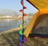 Outdoors Rainbow Spiral Windmill Windsock Garden Decorate Durable Rotate Portable Wind Spinner Coloured Ribbon Knitting Folding