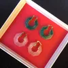 Biżuteria Kolczyki Geometryczne Materiał Akrylowy Hoop Kolczyki Dla Kobiet Bankiet Party Biżuteria Kolczyki 2 Kolory