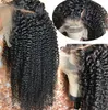 Kinky Curl Koronki Przód Wig 13x4 Długie Rozstanie Pleciszkowane Włosy 10a Dziewiczy Malezyjski Ludzki Włosy Peruki dla Black Wome Fast Express Shipping