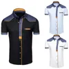 Summer Men Short-Sleeved Casual Shirt 2020 New Fashion Single-Breasted Casual Tops Turn Down Collar Three-Color Male Clothes