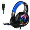 PS4 Xbox Gaming Headphones LED Flash Running Light PC Computer Spel Headsets Stereo Buller Avbryta hörlurar 7.1 Kanalmikrofon