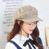 Fashion-Autumn / Winter Designer Women Berets, wersja koreańska, malarz, pączek kapelusz, vintage gazeta chłopiec, kratowy kapelusz dyniowy