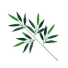 50 pcs Artificial Green Bamboo Leaves Fake Green Plants Greenery Leaves for Home el Office Wedding Decoration9981684