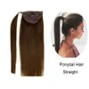 100% Human Hair Ponytail Brazilian Machine Remy Ponytail Wrap runt Horsetail 120g Hairpieces Naturliga raka svansar