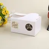 Boîte à biscuits en papier Kraft rétro blanc/Kraft/noir, 200 pièces, boîte-cadeau d'emballage pour cadeaux d'anniversaire et de mariage, à faire soi-même, 15x10x8.5cm