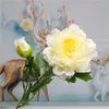 5 st / lot peony artificiell blomma 2 huvuden peony för hem dekoration tillbehör silke blommor bröllop dekor falska krans