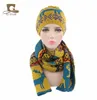 Partihandel-New Elk Jacquard Wool Hat Scarf Gloves Set Kvinnors Vinter Varm Tre Piece Julklapp Gratis Frakt