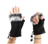 Mode Damen Faux Kaninchenfell Hand Handgelenkwärmer Halbfingerhandschuhe Winterhandschuh GB1328