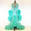 Sale Fashion Gown Mesh Fur Babydolls Sleep Wear Sexy Women Lingerie Sleepwear Lace Robe Night Dress Nightgrown Robes 943