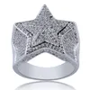 Роскошные позолоченные медные кольца со звездами, модные мужские и женские кольца высокого качества с яркими камнями CZ, кольца на палец в стиле хип-хоп, Jewelry3099