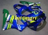 Injektionsformmissionskit för Honda CBR900RR 929 00 01 CBR 900RR 2000 2001 ABS Blue Green Fairings Set + Presenter HD11