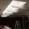 Top Sale Luxe Moderne Crystal Kroonluchter voor Woonkamer Rechthoek LED Lustres de Cristal Lamp Long Eetkamer Lichtpunt
