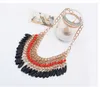 Fashion-tofs halsband Bohemian Beaded Style uttalande halsband smycken svart tofs fyra mönster för att välja DHL julklapp