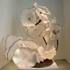 사용자 정의 무라 노 플레이트 바닥 램프 꽃 디자인 유리 아트 조각 서있는 램프 현대적인 장식 흰색 색상