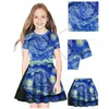 Vestidos de niñas de verano 2 diseños digitales 3D impresos niños niños vestidos princesa vestido niños ropa de diseñador chicas jy49