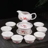 Wysokiej jakości Chiński Kung Fu Zestaw Herbaty Drinkware Fioletowy Ceramiczny Ceramiczny Binglie to filiżanka herbaty, Tureen Infuser Herbata Taca Chahai