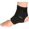 Unisex Black Adjustable Ankle Foot Ankle Support Elastic Brace Guard Protector Football Basketball Outdoor Sports Accessories