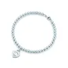 Perlenstränge 100 % 925 Sterling Silber Tag Love Original klassisches herzförmiges Roségold-Perlenarmband Damenschmuck Geschenke Persona246i