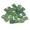 25pcs red red natural viking runes ameulet rotones stones green aventurine reiki الشفاء