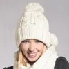 Hats Scarves & Gloves Sets Winter Scarf And Hat 2pcs Set Plush Ball Beanie Autumn Lady Warm Knitted Cap Vintage Women Bonnet Femm207w
