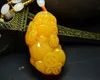 Hotan Jade Gul Dragon Jade Pixiu Pendant Pendant Topaz Jade Lucky Pixiu Män och Kvinnor Pixiu Sweater Chain