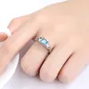 Wholesale-ring European and American Sapphire Topaz Engagement Ring Hollow Round copper four claw fashion jewelry accessories rings gift
