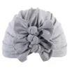 New India algodão macio Ruffle Criança bowknot Cotton cabeça do bebê Turban Chapéus Gorros Headwrap cobrir os cabelos