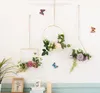 Iron wreath Creative wall decoration Decorative Objects insiron wreathes hemp rope suspension simulation flower Pendant