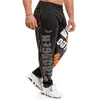 Muskelmän sweatpants fitness träning joggare casual höst bomull sweatpants mode streetwear byxor män elastisk sport midjeband