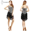 Robe De Danse Latine Sexy Fringe Femmes Costumes De Danse Nouvelle Mode Robe À Paillettes Sans Manches Performance Vêtements pas cher