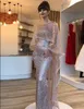 Arabische Bling Bling Mermaid Avondjurken met Wrap Bateau Backless Formal Prom Party Jurken Beroemdheid Red Capet Wear Robes de Soirée 2019