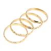 Dubai Gold Bangles for Women Men Gold Color Wide 8MM Bracelets African European Ethiopia Jewelry Bangles