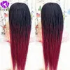 13*4 Lace Front Synthetic Wigs For Black Women 24Inch African American Braided Ombre pink Wigs Long Tendy Lace Front box Braids Wigs