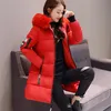 New Womens Winter Coats Womans Long Cotton Casual Fur Hooded Jackets Warm Parkas Female Overcoat Coat Free shipping