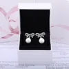 Gevoelige gevoelens oorbellen luxe ontwerper 925 sterling zilver ingelegd CZ diamant originele doos set voor lady pandora oorbellen