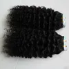 Fita em Remy Human Hair Mongolian Kinky Curly 10 "-26" Dupla face Natural Humano cabelo PU extensões de cabelo 40piece