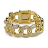 Bracciale Hip Hop Heavy Mens Mens 18K Oro bianco giallo placcato Iced Out CZ Catene a maglie cubane Bracciale Rapper Bel regalo