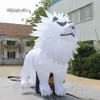 Sirk Parade Show İçin Özelleştirilmiş Giyilebilir Yürüyüş Şişme Lion Kostüm 3m Dev Beyaz Blow Up Hayvan Maskot Aslan Suits