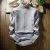 Vinter Turtleneck Cashmere Sweater Men New Fashion Men's Christmas Sweater Långärmning Slim Fit Student Warm Pullover