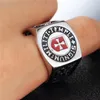 Hotsale Edelstahl schottischer Ritus Freimaurer-Regalia Tempelritter-Rüstung Kreuzringe für Männer mit graviertem Militi Templi Signum