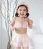 Sommar baby flickor badkläder mode skal strandkläder barn baddräkter baddräkter koreanska mode barn bikinis simning c5003