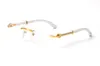 Mode matériel en bois lunettes montures sans monture hommes femmes lunettes de lecture montures lunettes noir corne de buffle lunettes lunettes fem239C