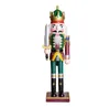 Nowy 30 cm Drewniane Dokrętki Lalki Żołnierz Figurki Vintage Handcraft Puppet Boże Narodzenie Prezent Lalki Ozdobne Ozdoby Dekoracji Domu