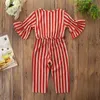 Jumpsuits Ins kids summer clothes girls Suspenders Fashion stripe kids Jumpsuit Girls Widelegged pants Jumpsuit kids designer clothes girls